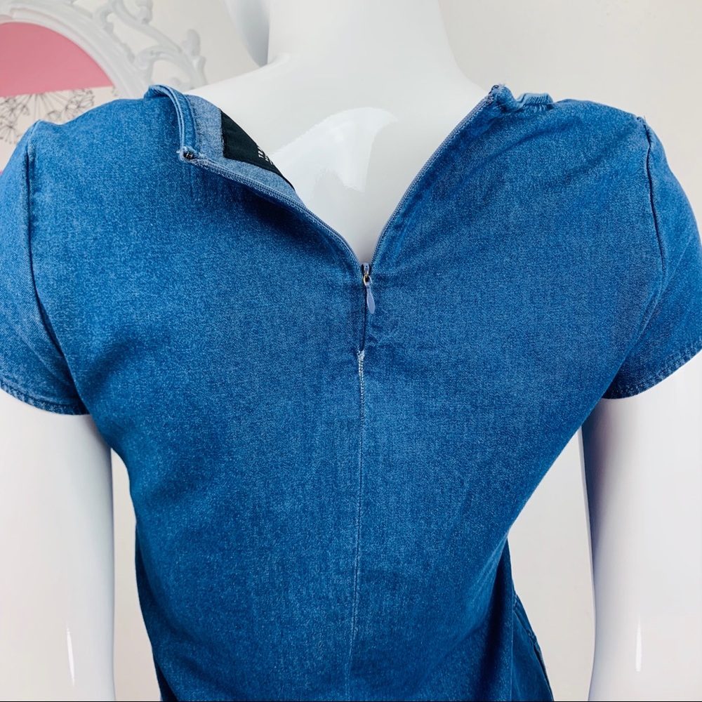 Zara Trf / Frayed Hem Blue Jean Dress - Picture 7 of 8
